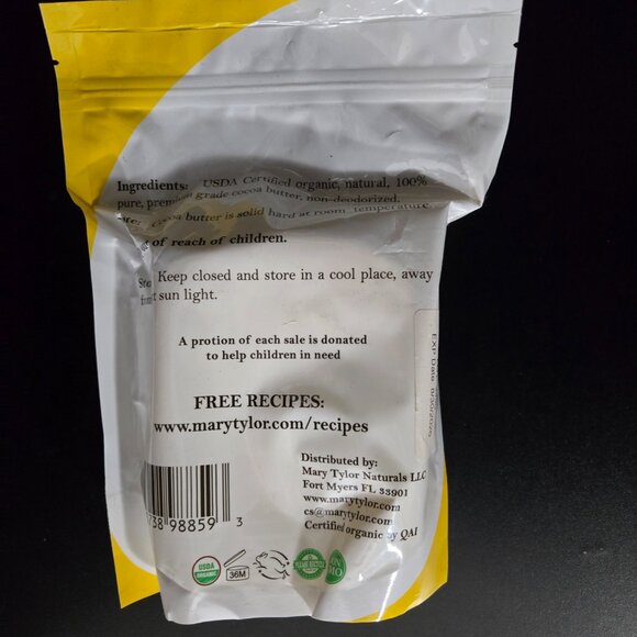Mary Tylor Naturals Organic Cocoa Butter 1lb - Picture 2 of 3
